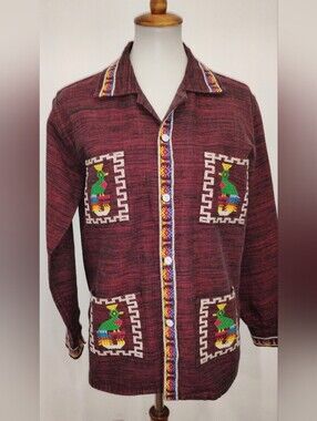 VINTAGE HAND WOVEN QUETZAL BIRD JACKET